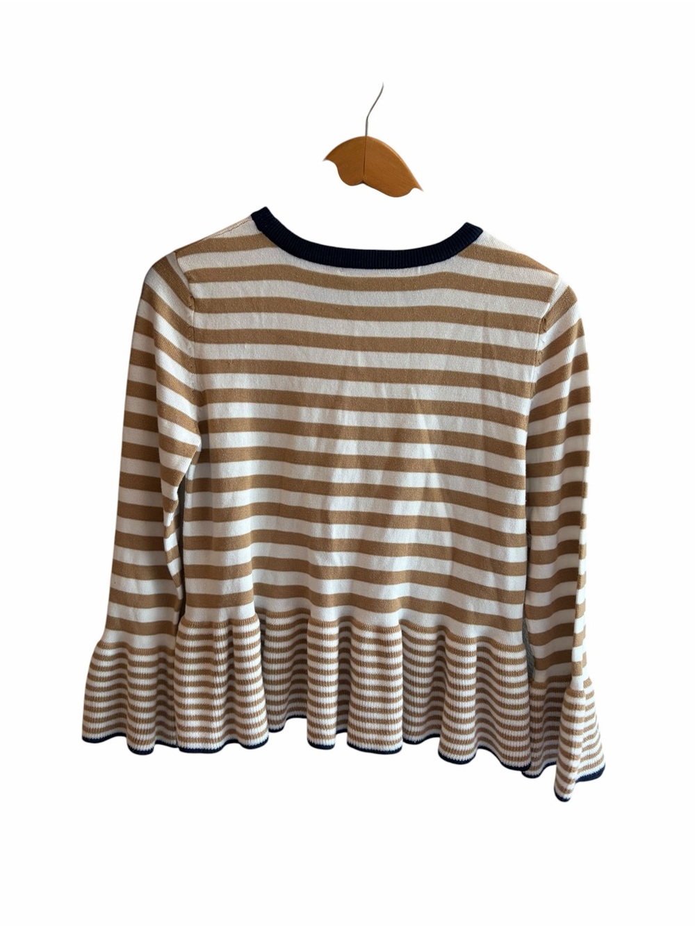 Anthro English Factory Striped Peplum Sweater - Picture 4 of 6